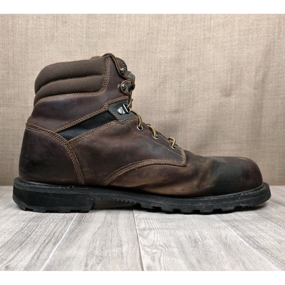 Carhartt Traditional Welt 6" Brown Leather Soft Toe Work Boots CMW6174 Mens 13W - Picture 4 of 10